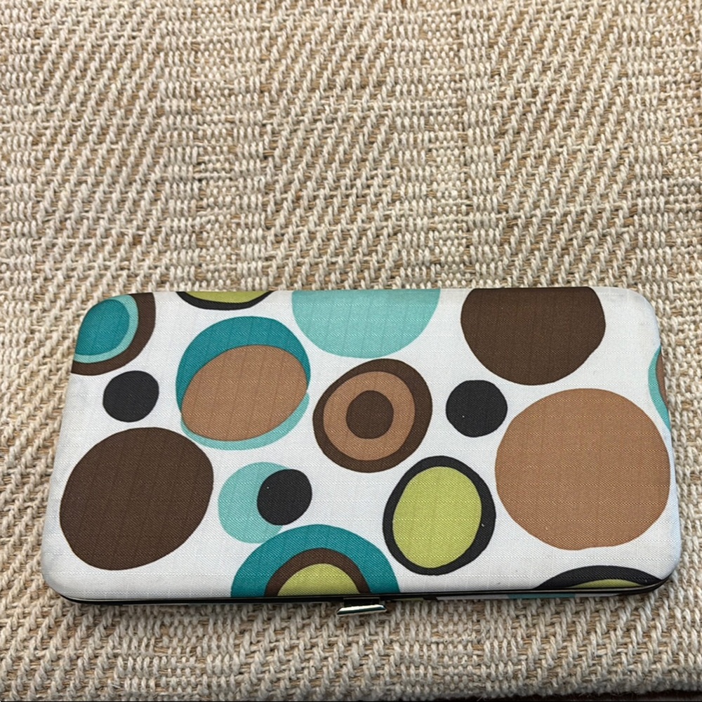 EUC Braciano Multicolor Circle Pattern Wallet Clutch